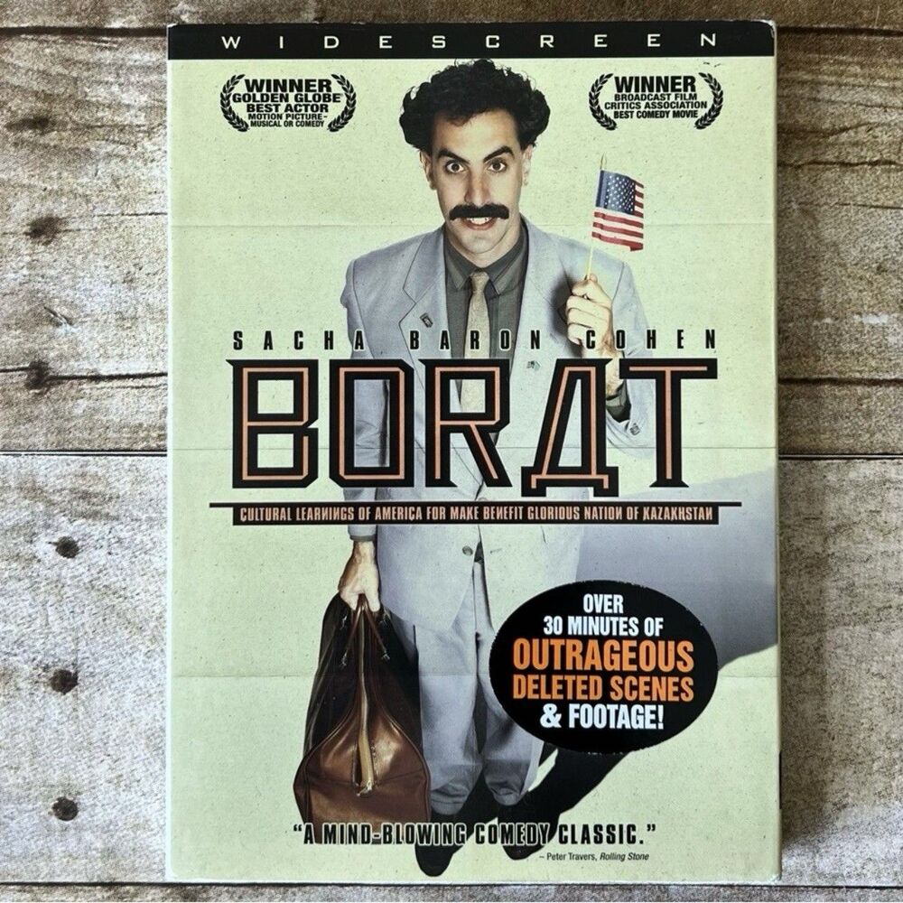 Borat DVD Widescreen Sacha‎ Baron Cohen Comedy Movie with Slipcover 2006